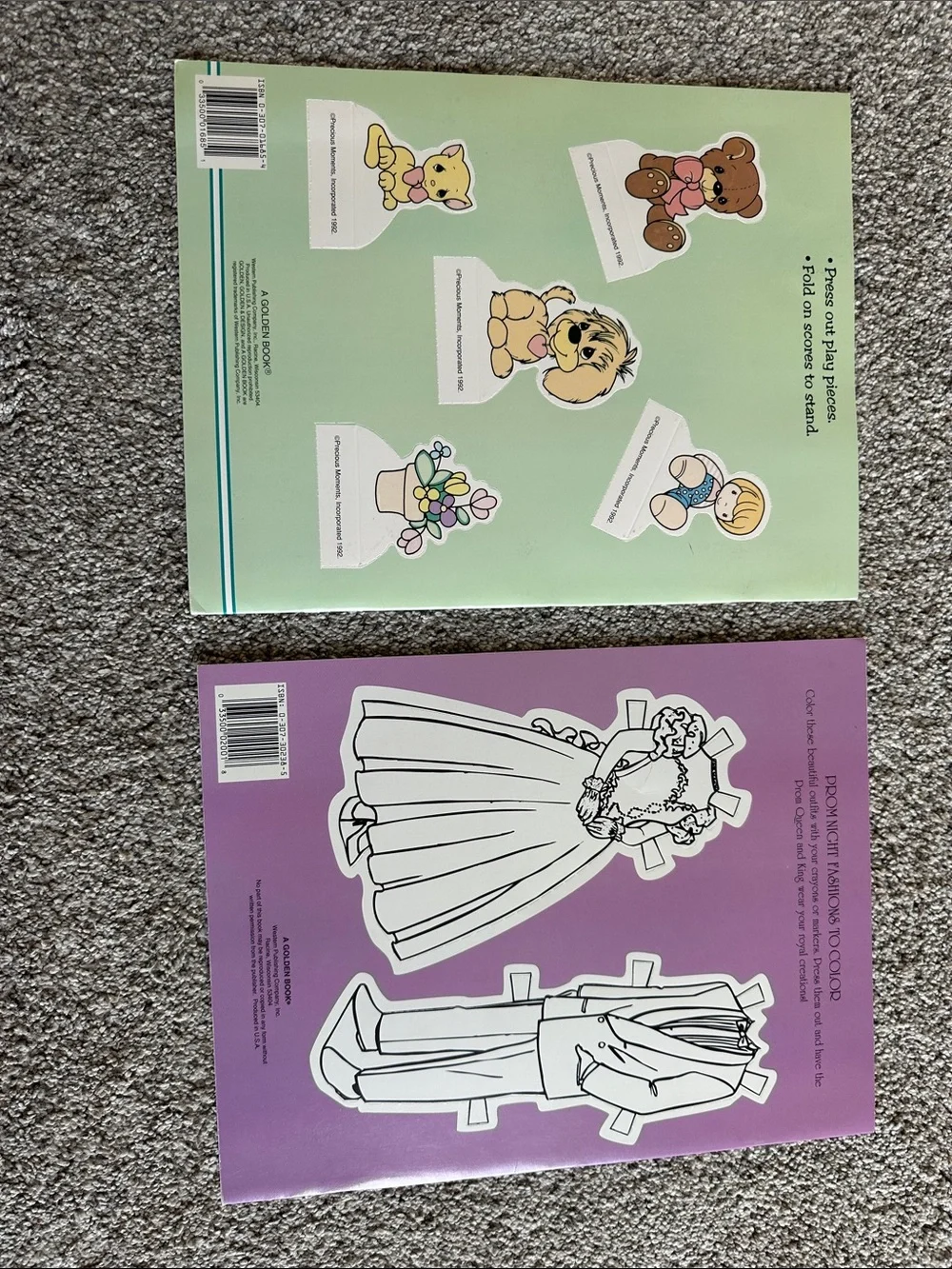 Paper Doll Activity Books - Mint Green & Purple Covers